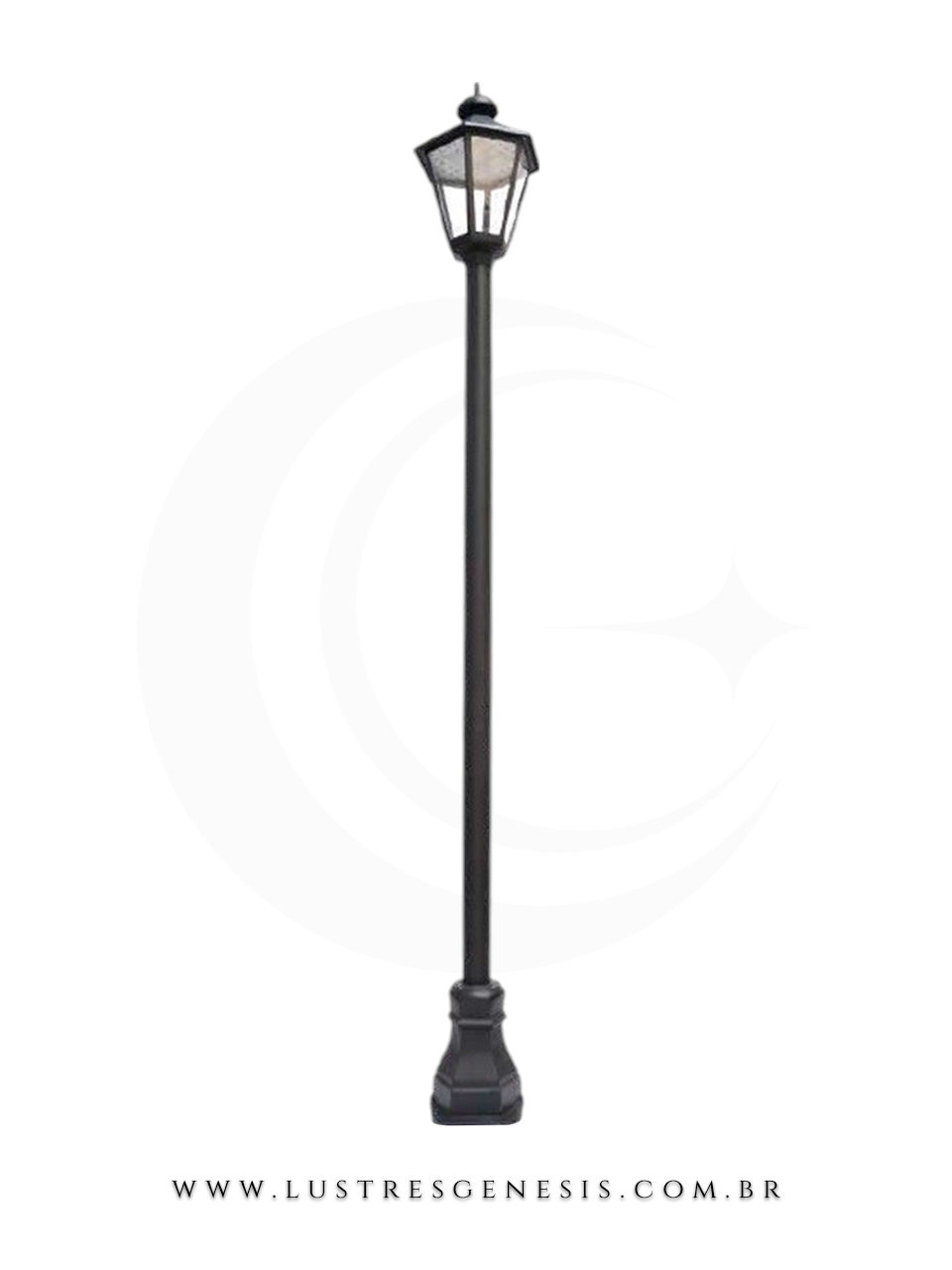 Poste de Jardim Colonial 4,10m Alumínio Fundido com Suporte para Placa Iluminação externa fachada, jardim e área gourmet